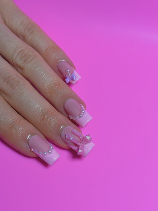 Elegant Pink Bow & Pearl Designs – Press n Purr