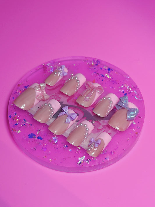 Elegant Pink Bow & Pearl Designs – Press n Purr